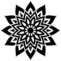 Simple mandala silhouette vector Art design, Floral mandala Illustration, ornament, flower, design, outline, template, pattern, ethnic. mandala design for invitation card, coloring book.