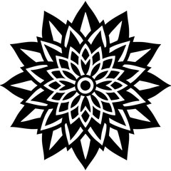 Simple mandala silhouette vector Art design, Floral mandala Illustration, ornament, flower, design, outline, template, pattern, ethnic. mandala design for invitation card, coloring book.