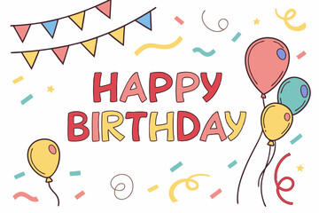 Happy birthday greeting card with balloons