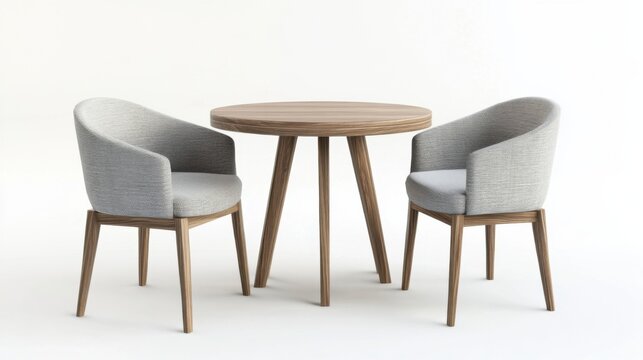 a table and two chairs with a wooden table