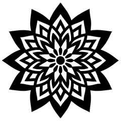 Simple mandala silhouette vector Art design, Floral mandala Illustration, ornament, flower, design, outline, template, pattern, ethnic. mandala design for invitation card, coloring book.