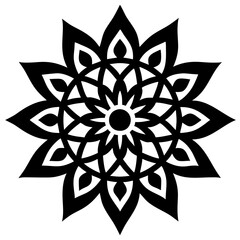 Simple mandala silhouette vector Art design, Floral mandala Illustration, ornament, flower, design, outline, template, pattern, ethnic. mandala design for invitation card, coloring book.