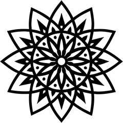 Fototapeta premium Simple mandala silhouette vector Art design, Floral mandala Illustration, ornament, flower, design, outline, template, pattern, ethnic. mandala design for invitation card, coloring book.