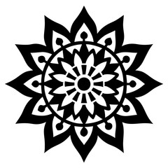 Simple mandala silhouette vector Art design, Floral mandala Illustration, ornament, flower, design, outline, template, pattern, ethnic. mandala design for invitation card, coloring book.