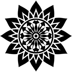 Simple mandala silhouette vector Art design, Floral mandala Illustration, ornament, flower, design, outline, template, pattern, ethnic. mandala design for invitation card, coloring book.