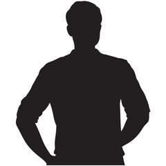 Fototapeta premium Man black silhouette illustration