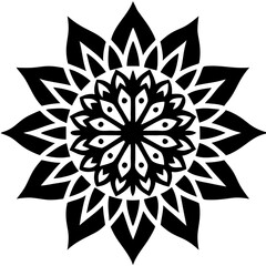 Simple mandala silhouette vector Art design, Floral mandala Illustration, ornament, flower, design, outline, template, pattern, ethnic. mandala design for invitation card, coloring book.