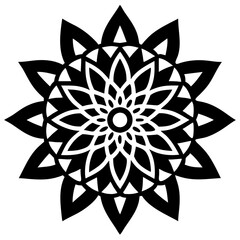Simple mandala silhouette vector Art design, Floral mandala Illustration, ornament, flower, design, outline, template, pattern, ethnic. mandala design for invitation card, coloring book.