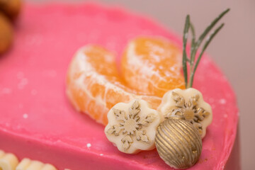 Decorative elements for a festive homemade cake