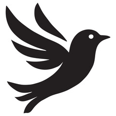 Silhouette of a bird on white background	