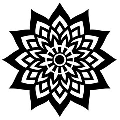 Simple mandala silhouette vector Art design, Floral mandala Illustration, ornament, flower, design, outline, template, pattern, ethnic. mandala design for invitation card, coloring book.