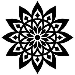 Simple mandala silhouette vector Art design, Floral mandala Illustration, ornament, flower, design, outline, template, pattern, ethnic. mandala design for invitation card, coloring book.