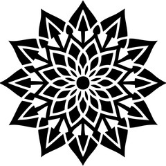 Simple mandala silhouette vector Art design, Floral mandala Illustration, ornament, flower, design, outline, template, pattern, ethnic. mandala design for invitation card, coloring book.