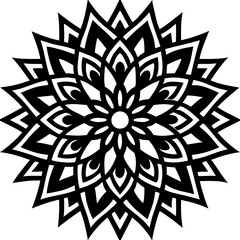 Simple mandala silhouette vector Art design, Floral mandala Illustration, ornament, flower, design, outline, template, pattern, ethnic. mandala design for invitation card, coloring book.