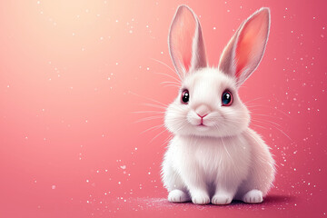 Obraz premium Playful Easter bunny with soft fur and sparkling elements, bringing a fantasy touch 