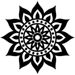 Simple mandala silhouette vector Art design, Floral mandala Illustration, ornament, flower, design, outline, template, pattern, ethnic. mandala design for invitation card, coloring book.