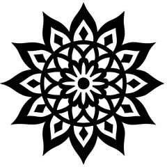 Simple mandala silhouette vector Art design, Floral mandala Illustration, ornament, flower, design, outline, template, pattern, ethnic. mandala design for invitation card, coloring book.