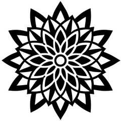 Simple mandala silhouette vector Art design, Floral mandala Illustration, ornament, flower, design, outline, template, pattern, ethnic. mandala design for invitation card, coloring book.