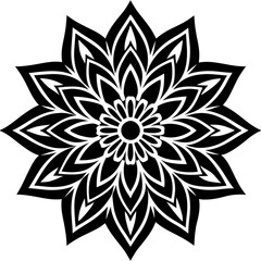 Simple mandala silhouette vector Art design, Floral mandala Illustration, ornament, flower, design, outline, template, pattern, ethnic. mandala design for invitation card, coloring book.