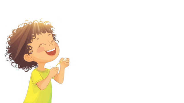 World Happiness Day-themed vector design of a joyful kid blowing bubbles, symbolizing childhood happiness and playfulness, isolated on white, PNG file