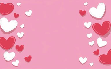 Obraz premium pink hearts background for valentine's day with space for text in the center