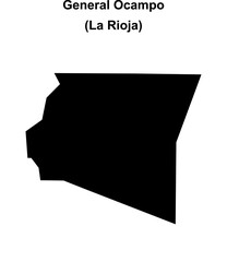 General Ocampo department (La Rioja) blank outline map