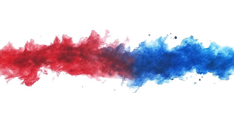blue and red stroke of paint isolated on transparent background