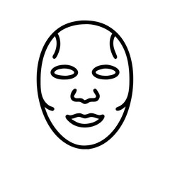 Fototapeta premium Icon of a Face Mask for Skincare and Self-Care in Minimalist Design