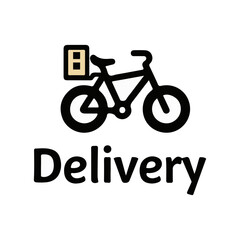 Delivery bicycle icon vector