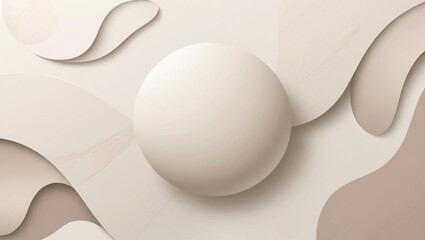 Elegant Round Green Platform with Gold Abstract Geometric Art Print Design.