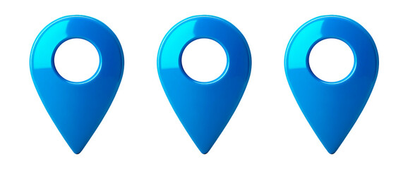 Map pointers, Location mark icons on transparent background