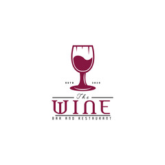 wine glass logo design. luxury wine logo inspiration bar and restaurant logo