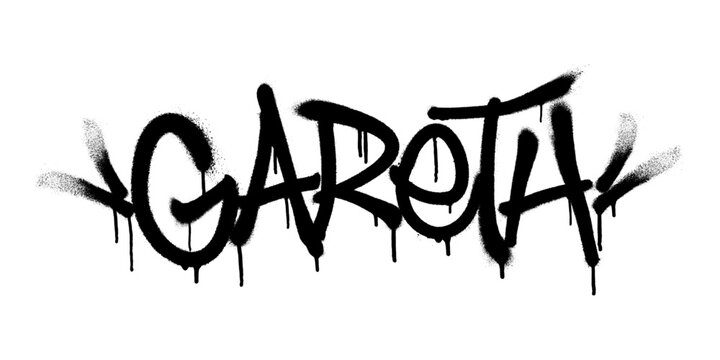 Sprayed Gareth name with overspray in black over white. Vector illustration.