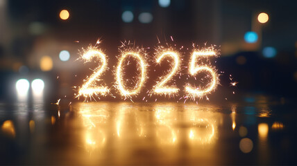 Vibrant fireworks create an enchanting display for welcoming 2025.