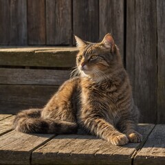 
Cat on the table with wood background. emotional cat portrait cute and funny Red Cat in the Photo Studio, Animals, Wool, Photo, Studio
