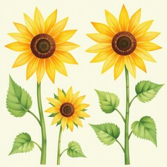 sunflowers on light background