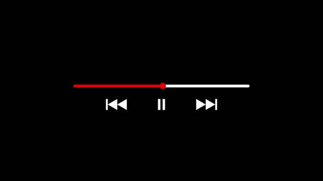 Playback bar icon animation Isolated on Black Background