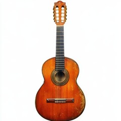 Obraz premium A guitar rests elegantly on a sturdy stand, showcasing its polished body and intricate design, ready for music enthusiasts to play and enjoy.