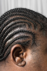 Brown skin woman with cornrows, cornrow braids on brown skin, african american woman with cornrowed hair