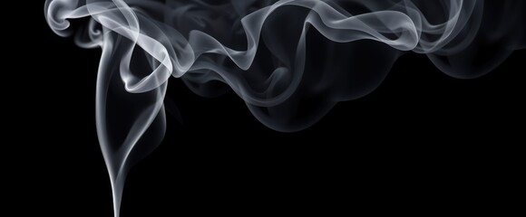 Obraz premium Abstract smoke swirls against black background Elegant and ethereal design backgrounds
