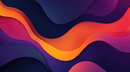 Abstract Colorful Wave Background with Gradient Effects in Shades of Orange, Purple, and Dark Blue for Creative and Modern Designs