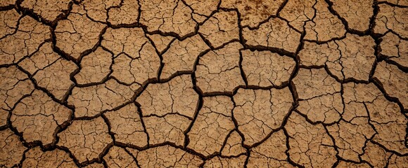 Dry cracked earth arid land texture Symbol of drought and desertification