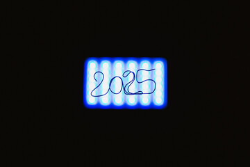 2025. A colored lamp with the number 2025