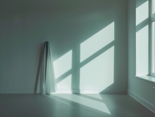 A white gost in an empty room, subtle and barely visible