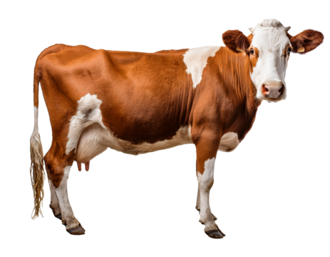 cow on four legs on white Background, cut out