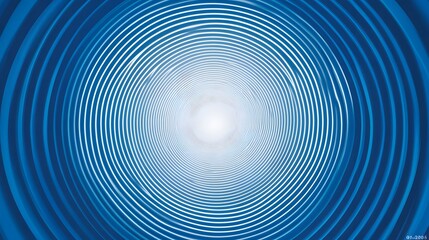 Abstract Blue Concentric Circles Forming a Tunnel