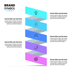 Infographic template. Spiral with 5 steps and icons