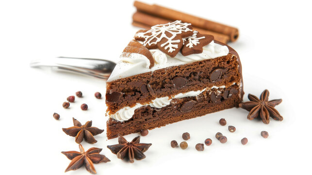 gingerbread cake isolated on white