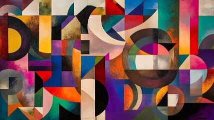 Fototapeta premium Abstract Geometric Composition In Vibrant Colors