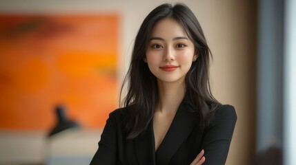 Naklejka premium Young Woman Portrait Professional Attire Confident Expression